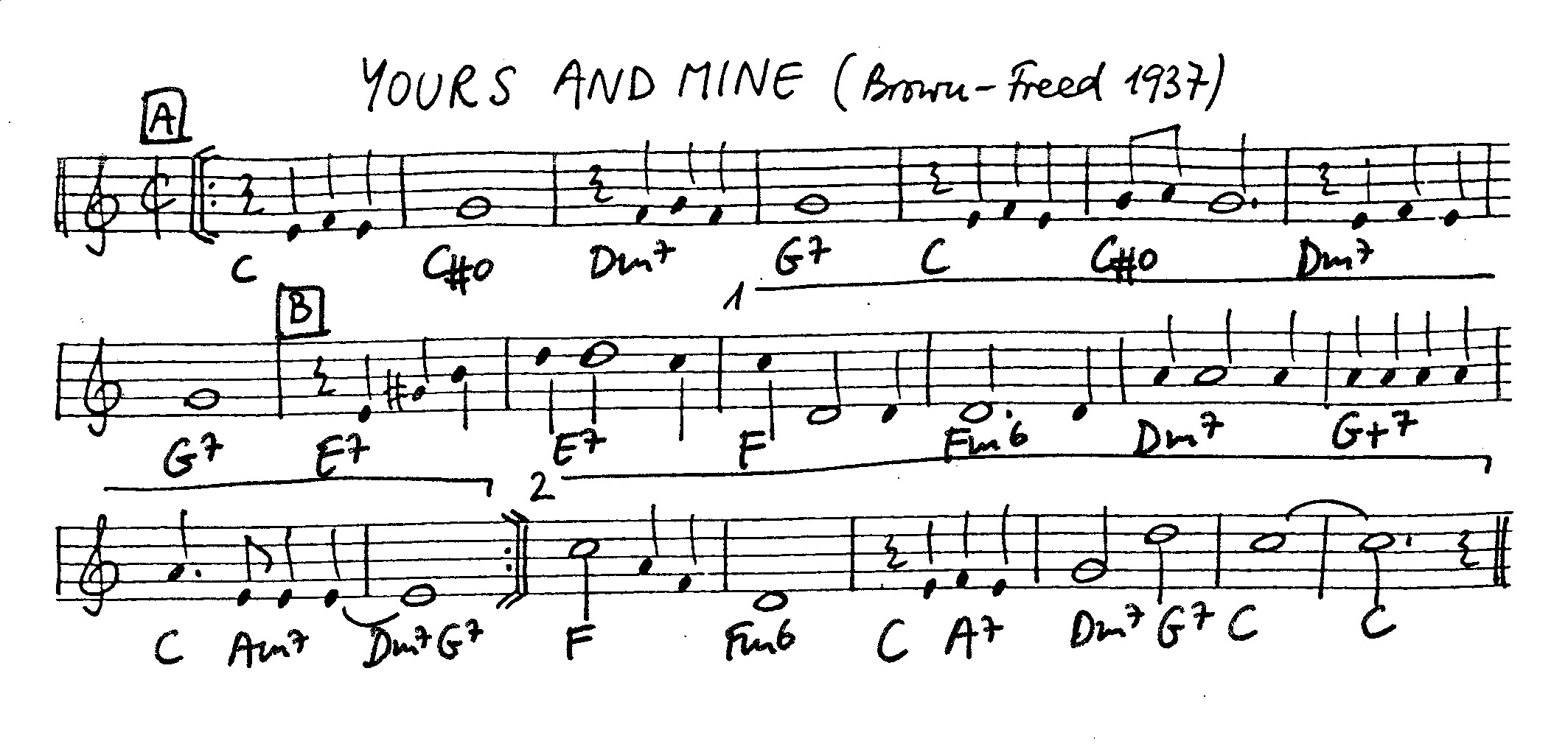 yours and mine leadsheet – book us for your next 20s or gatsby event